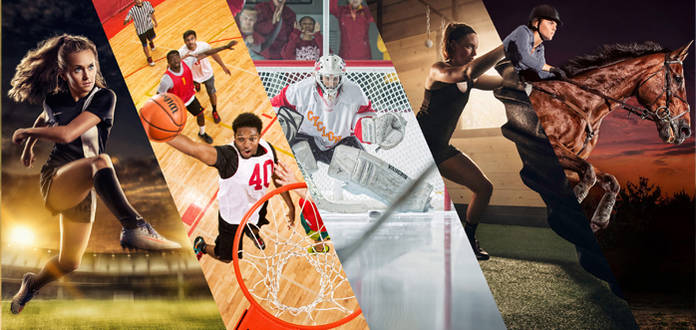Collage of sports images by McClanahan Studio