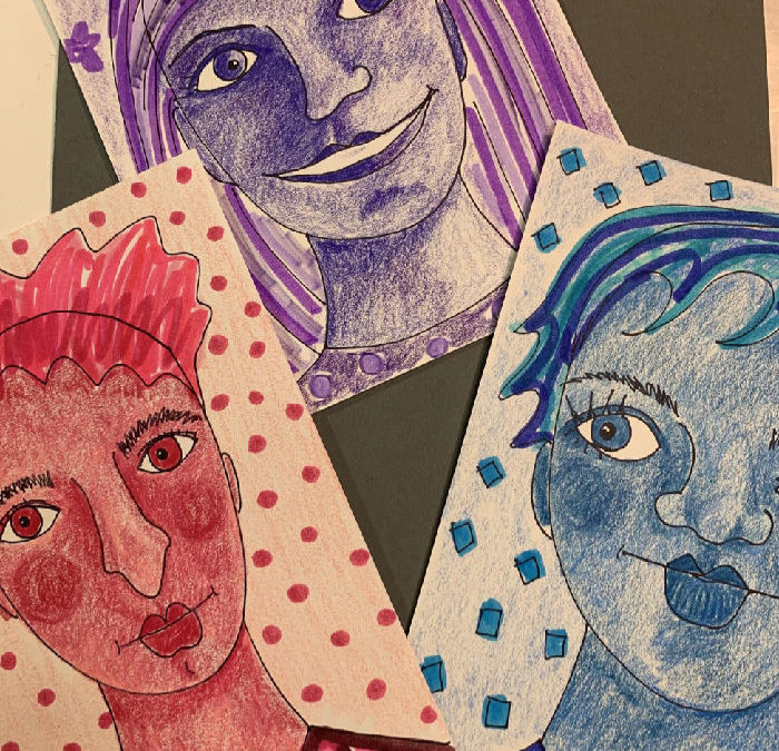 Monochromatic Self Portraits (Ages 5 – 15)