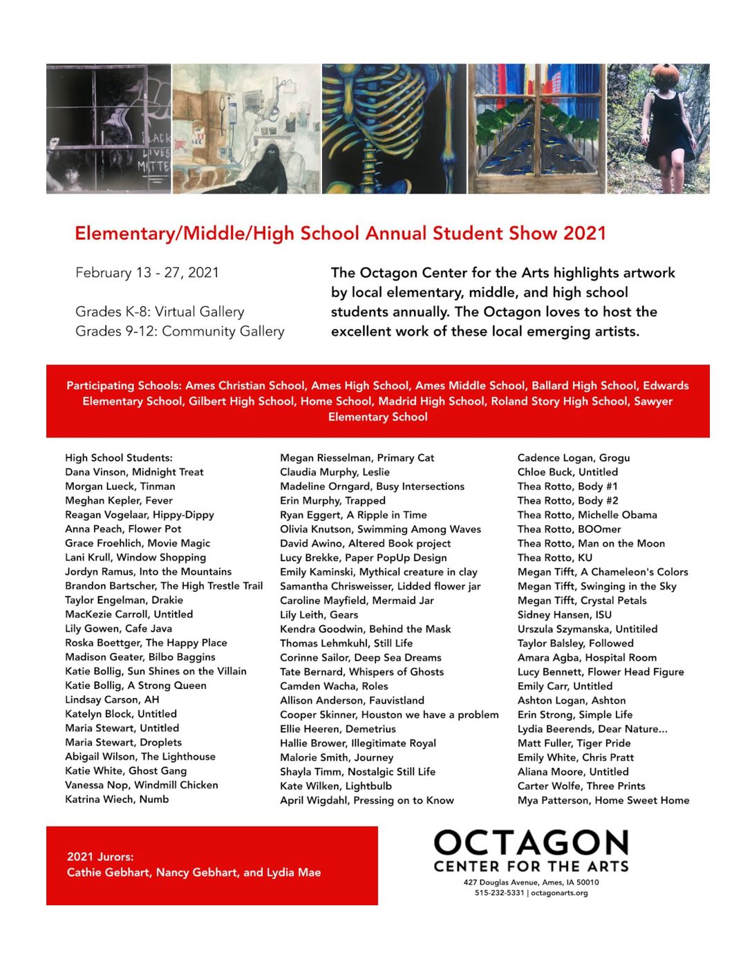 2021 Elementary / Middle / High Exhibit: An Exhibition of Local Elementary, Middle, and High School Students